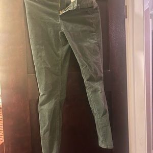 Hydraulic green skinny corduroy jeans.